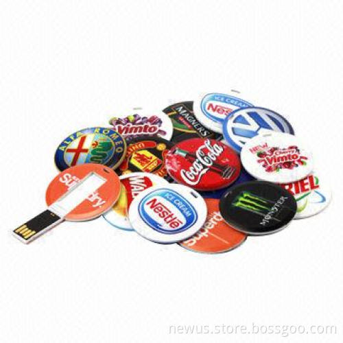 Circle-shaped USB Cards/Flash Drives with 1-64GB Memory Capacity
